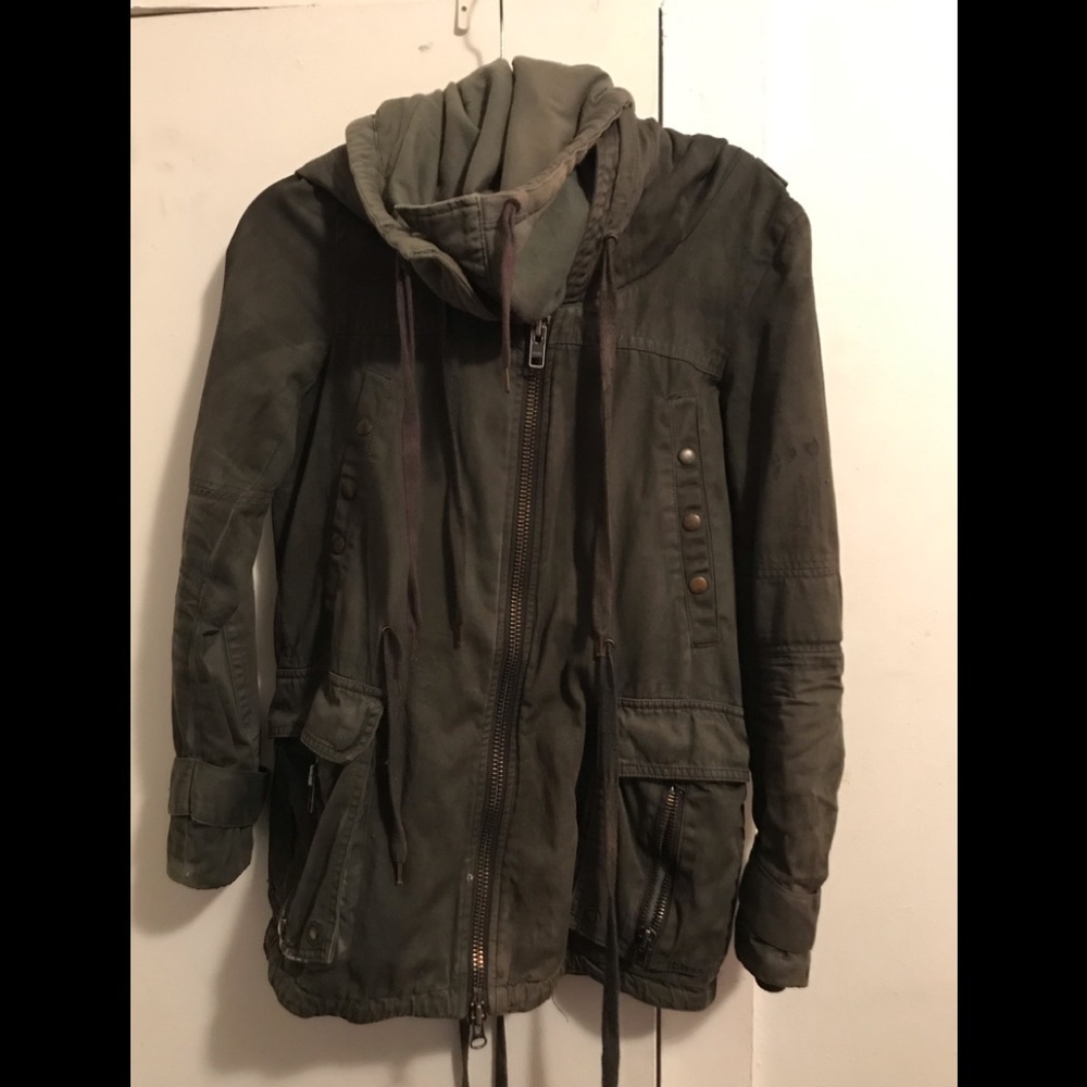 All Saints “Hooded Cowl Neck Parka”